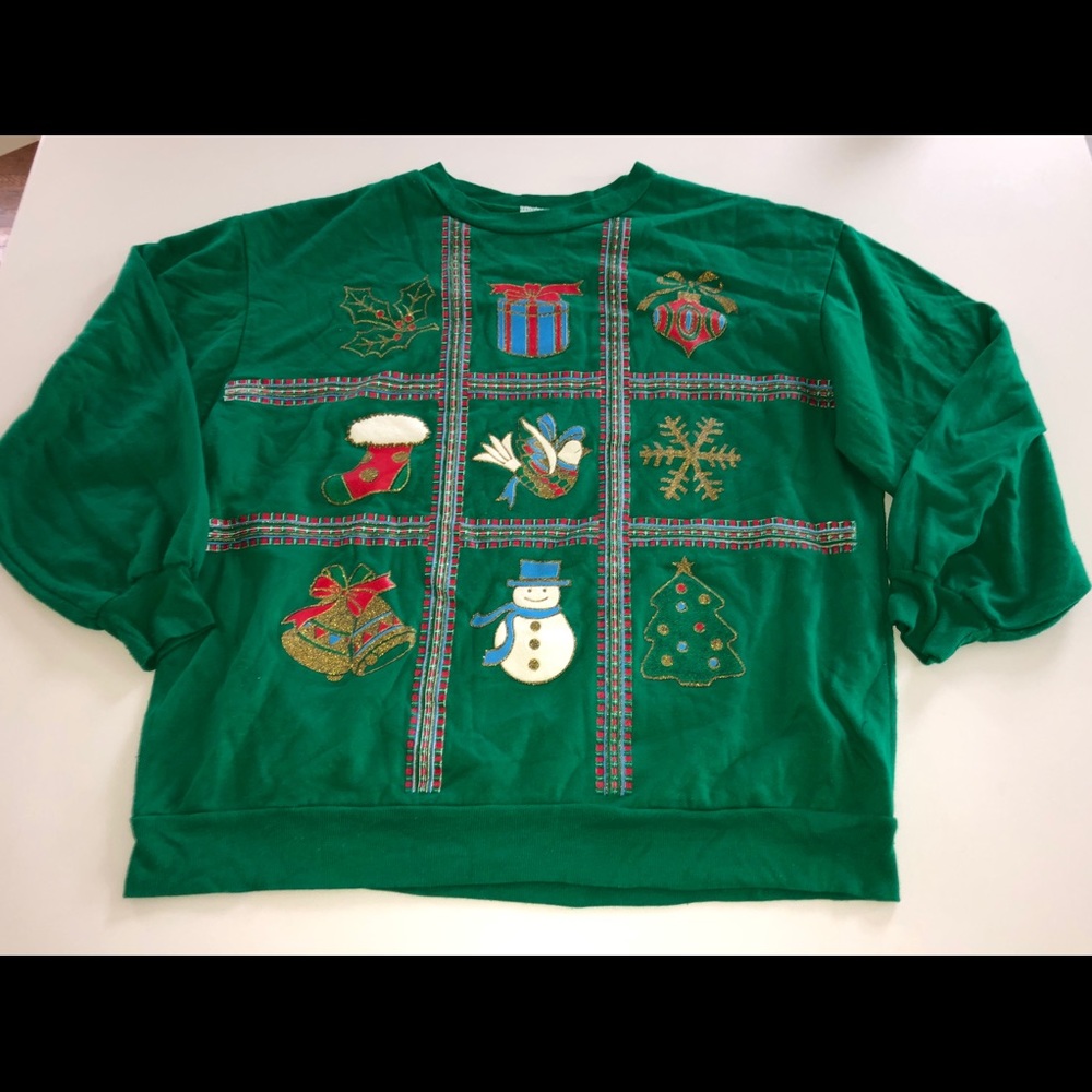 Haband for her ugly sweatshirt xmas green l shiny